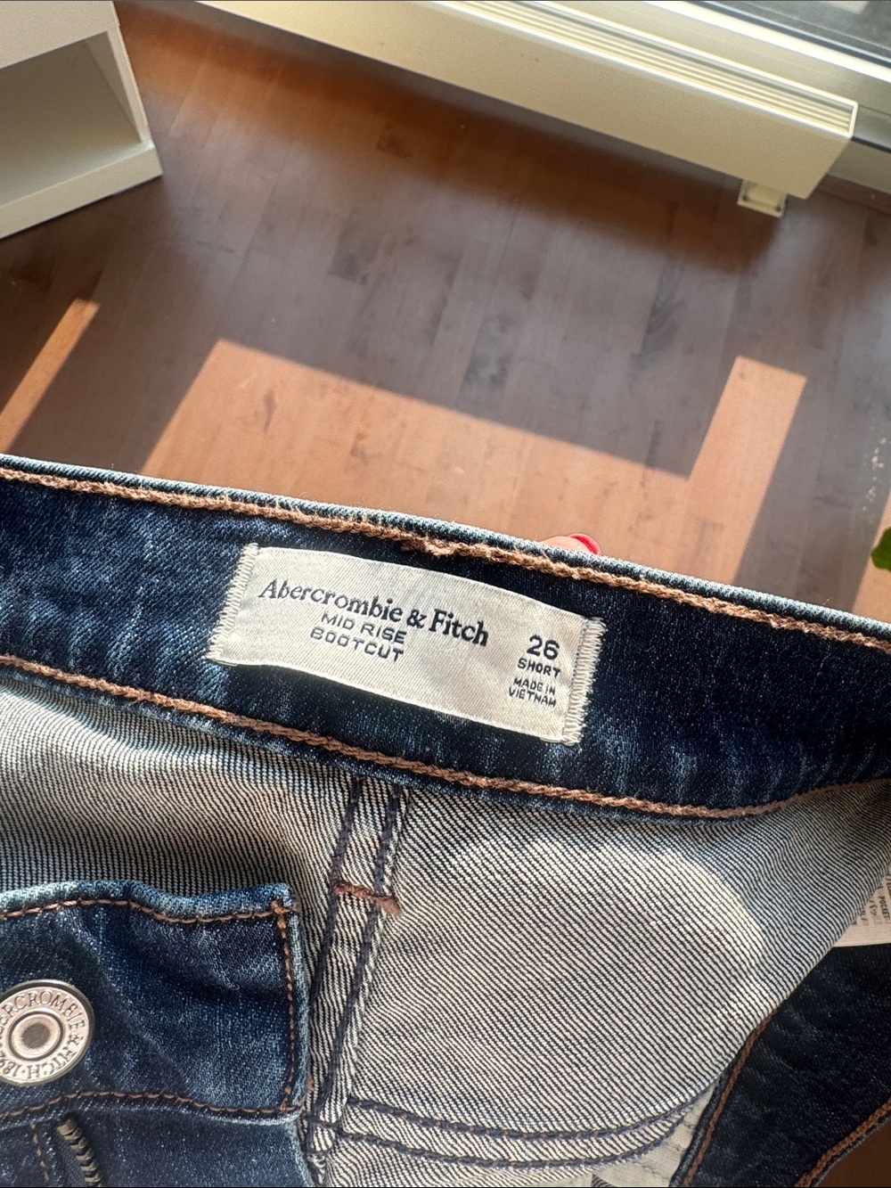 Abercrombie & Fitch Women's Mid-Rise Bootcut Jeans - Dark Blue Denim